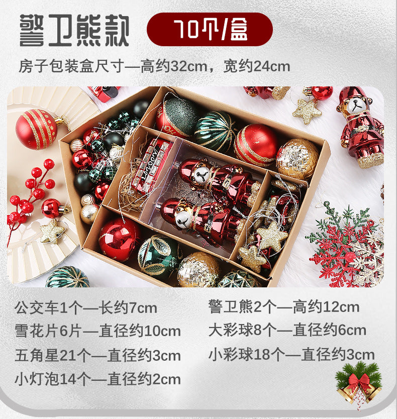 Christmas Ball Decoration Ball Christmas Tree Hanging Ball Pendant Color Ball Glossy Ball Hanging Ornament Cartoon Ball Christmas Sequin