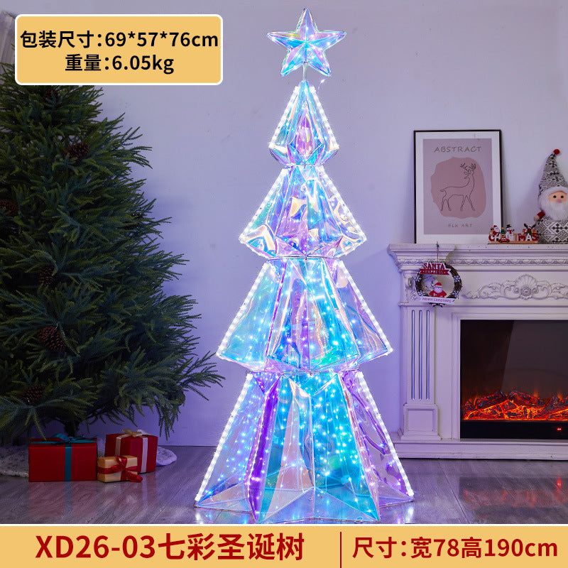 Amazon New Product Christmas Tree Decorations Glowing Gift Box Tree Store Window Display Christmas Reindeer Ornament