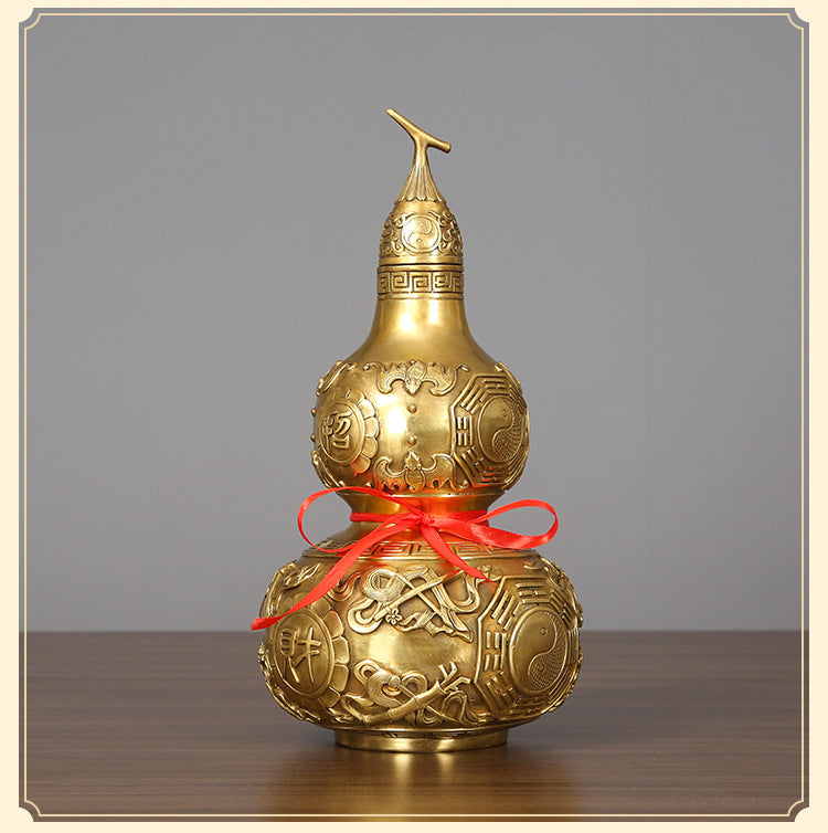 Brass Gourd Ornament Craft Living Room Office Decoration Company Housewarming Opening Gift Copperware