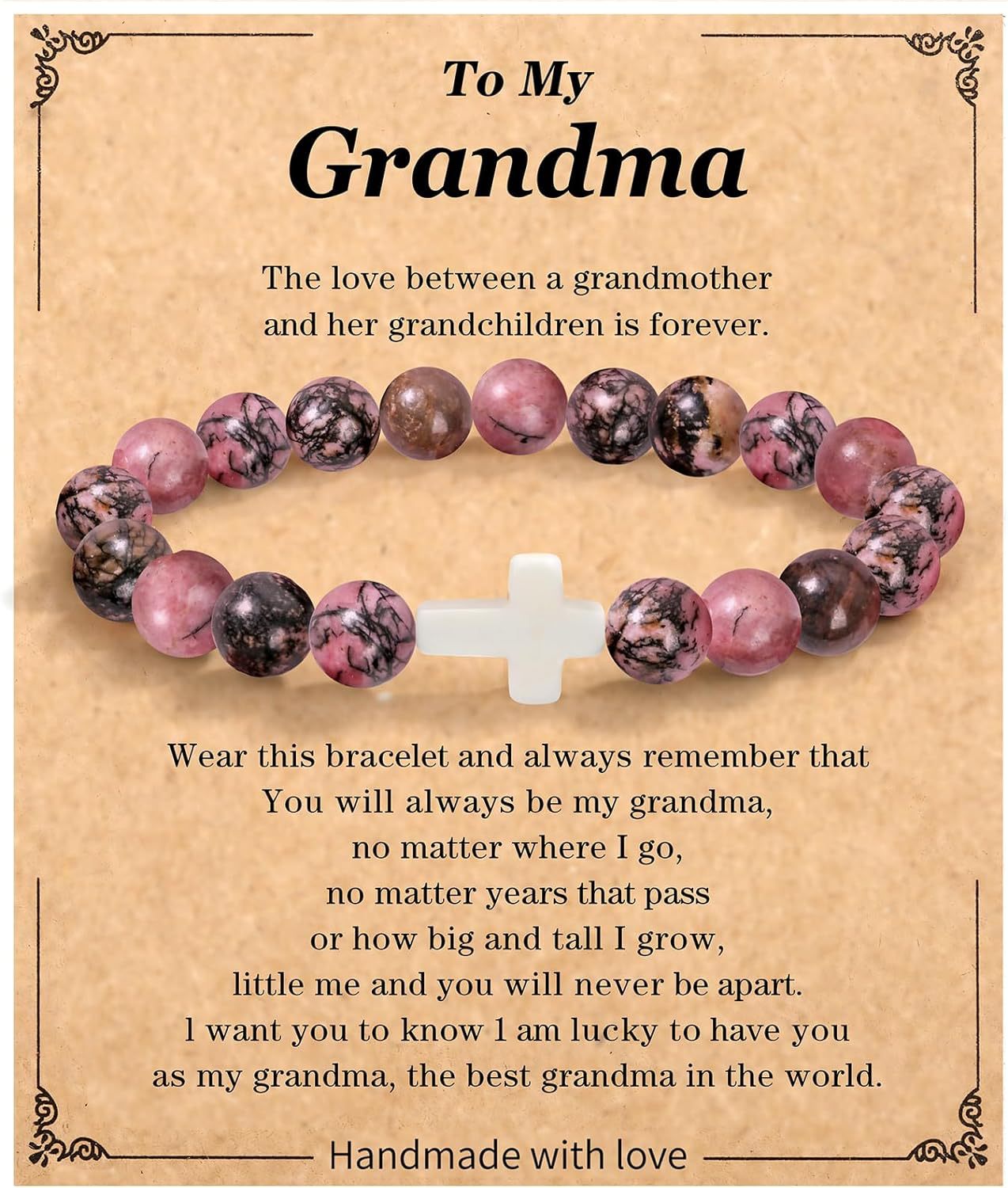 Emperor Stone Cross Bracelet - Faith Love Hope Inspirational Gift for Women & Men