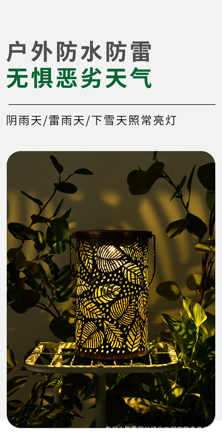 Amazon New Iron Art Large Tree Light Outdoor Courtyard Solar Landscape Light Decorative Atmosphere Hollow Hanging Light