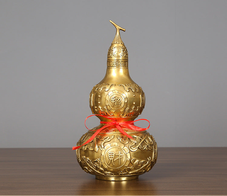 Brass Gourd Ornament Craft Living Room Office Decoration Company Housewarming Opening Gift Copperware