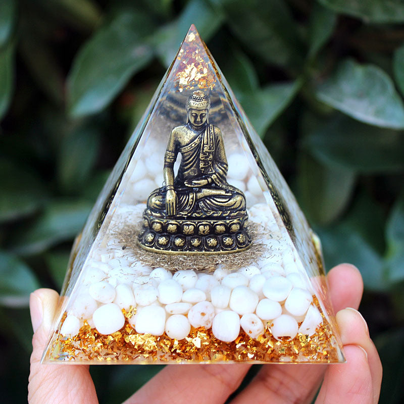8Centimeter Crystal Gravel Pyramid New Acrylic Pyramid Home Desktop Ornament Decoration Gift