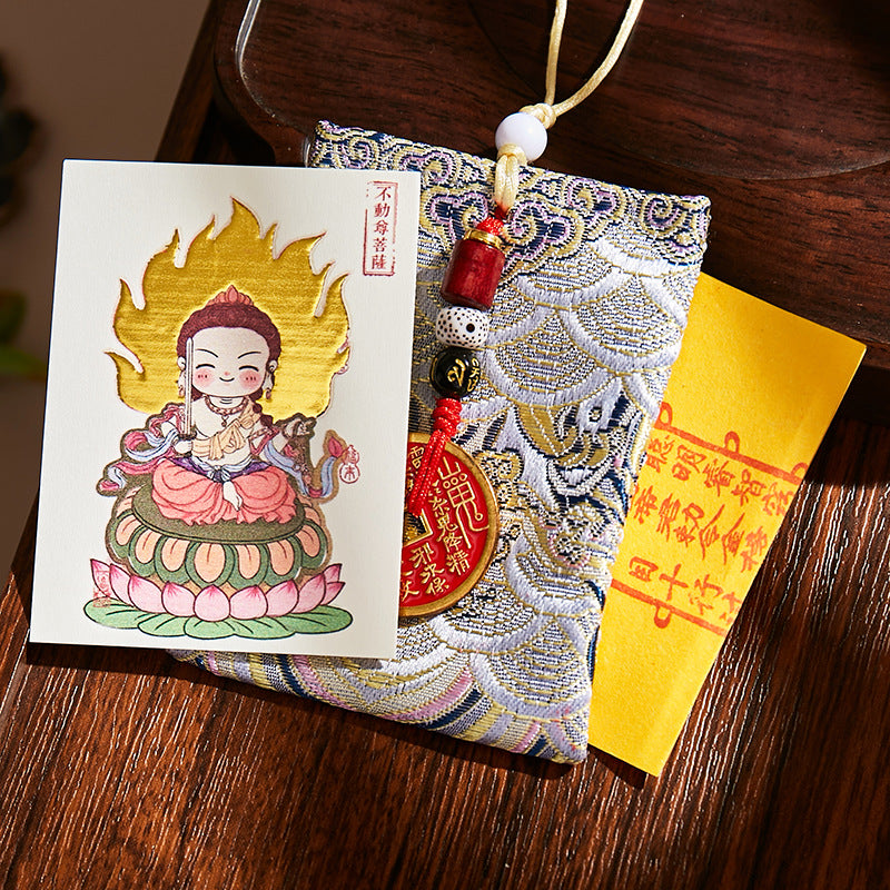 Putuo Mountain Annual Blessing Set - Personalized Zodiac Buddha & 8 Guardians Talisman, Protection for Ben Ming Nian (Birth Year)