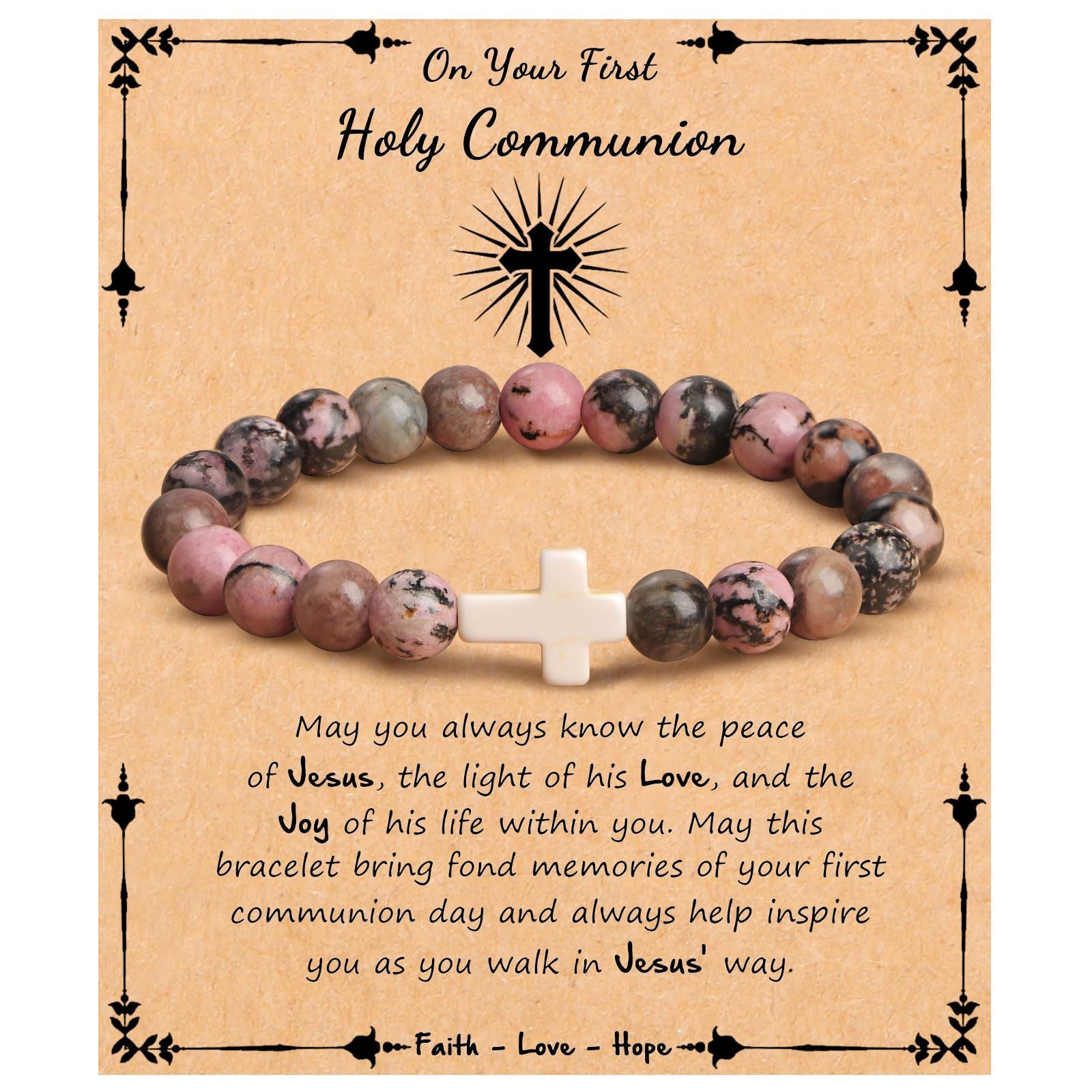 Emperor Stone Cross Bracelet - Faith Love Hope Inspirational Gift for Women & Men