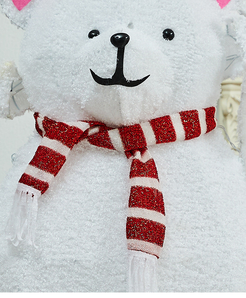 Christmas Decoration Polar Bear Iron Art Ornament Glowing Bear Street Light Ornament Mall Window Display Ornament