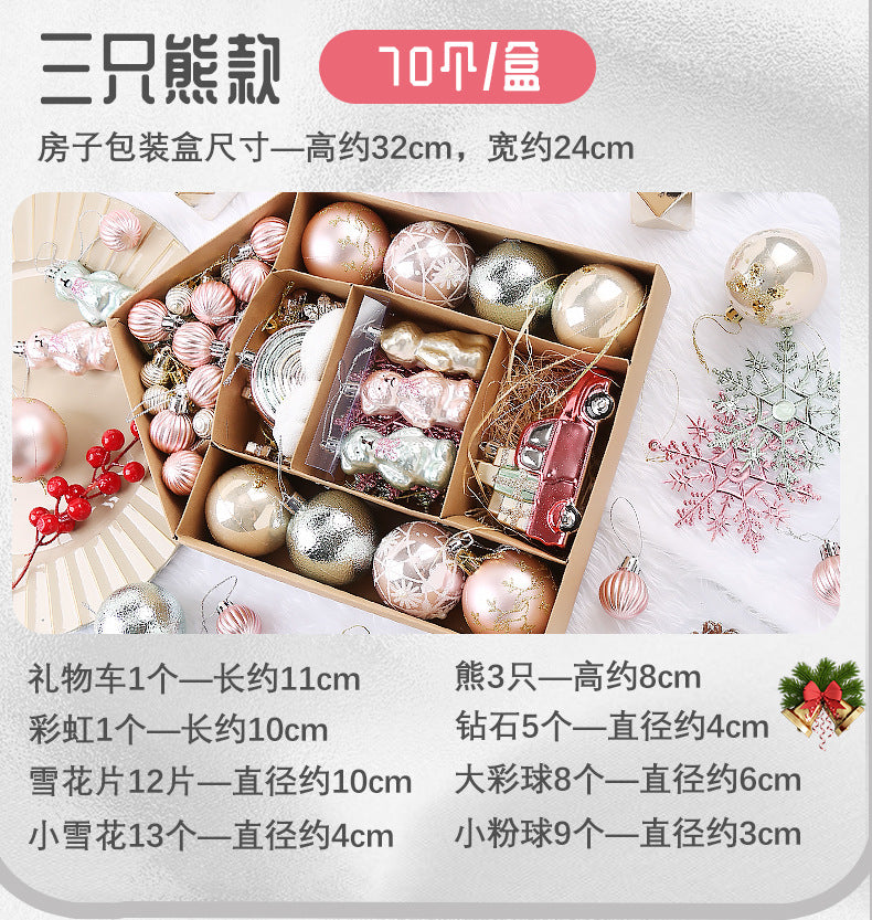 Christmas Ball Decoration Ball Christmas Tree Hanging Ball Pendant Color Ball Glossy Ball Hanging Ornament Cartoon Ball Christmas Sequin