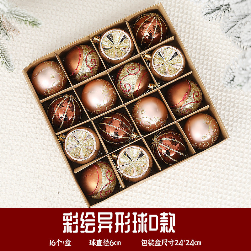 Christmas Ball Decoration Ball Christmas Tree Hanging Ball Pendant Color Ball Glossy Ball Hanging Ornament Cartoon Ball Christmas Sequin