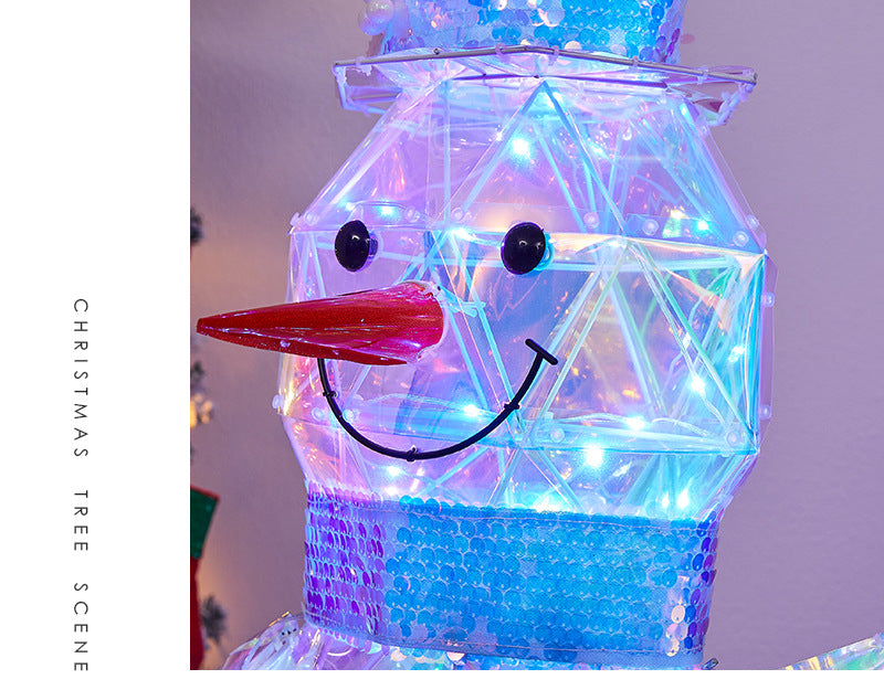 Christmas Colorful Glowing Iron Art Reindeer with Lights Snowman Mall Hotel Scene Decoration Christmas Reindeer Ornament