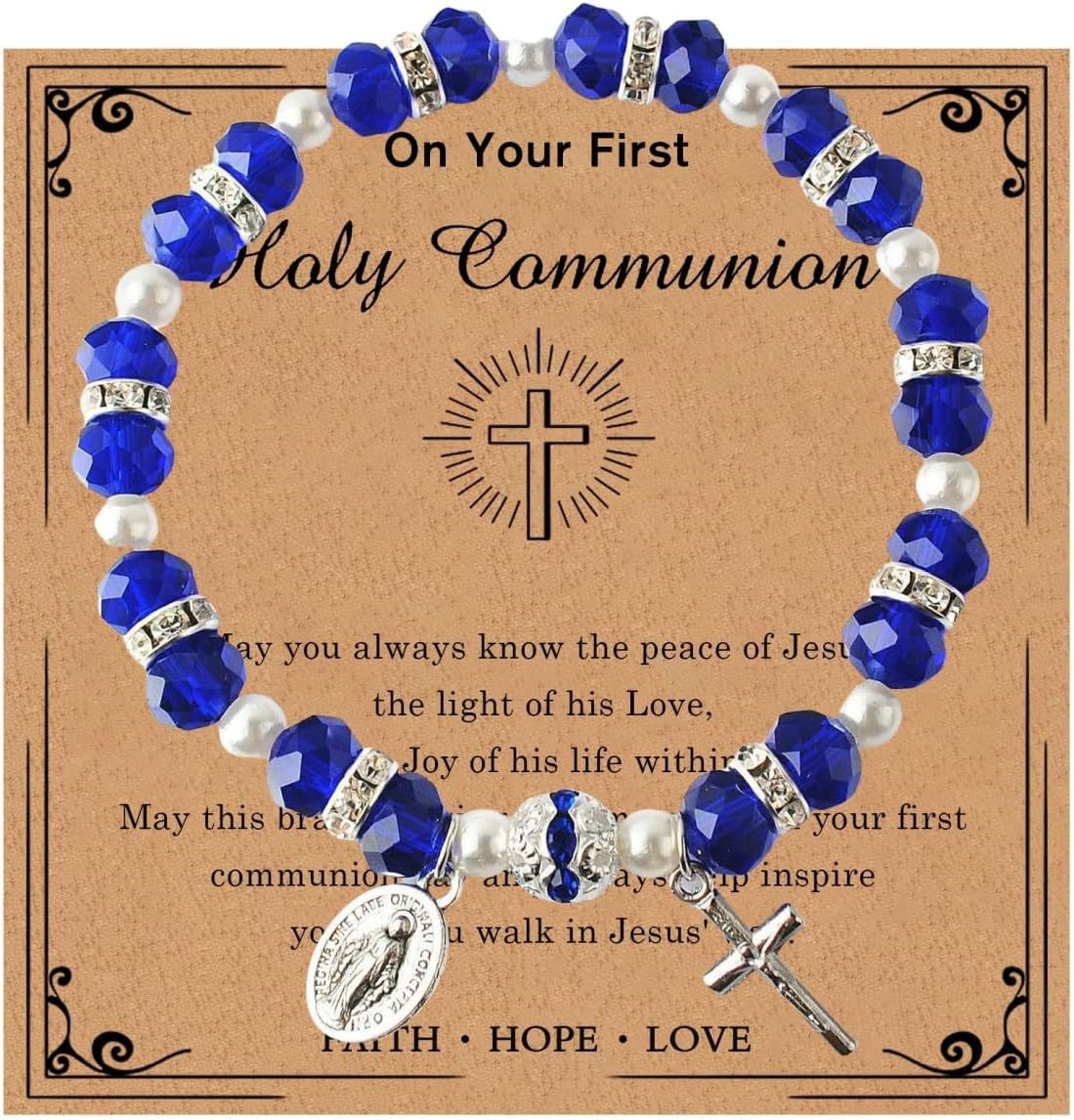 Every Second He Loves You" Bracelet - Virgin Mary & Cross Catholic Rosary Bracelet, Inspirational Faith Gift