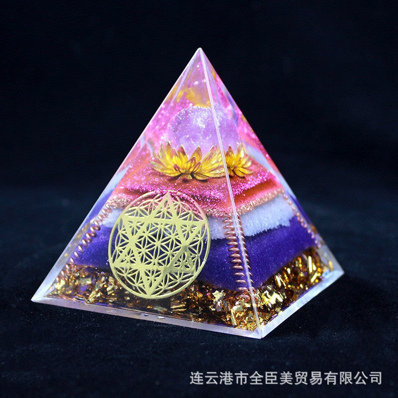 8Centimeter Crystal Gravel Pyramid New Acrylic Pyramid Home Desktop Ornament Decoration Gift