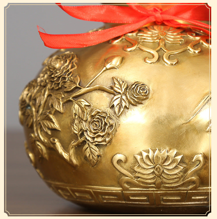 Brass Gourd Ornament Modern Home Decoration Living Room Office Craft Decoration Opening Gift
