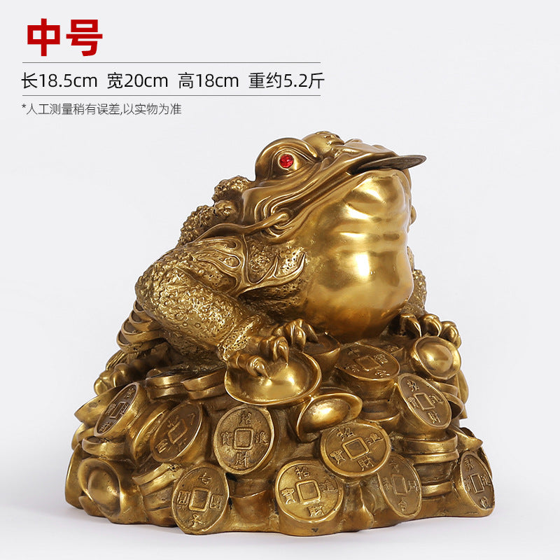 Brass Golden Toad Ornament Home Decor Craft Decoration Company Housewarming Opening Gift