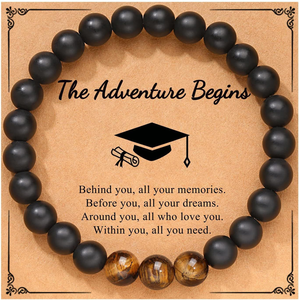 5-in-1 Energy Balance Bracelet - Amethyst, Obsidian, Lava Stone, Pink Zebra & Rhodochrosite Beaded Bracelet for Women