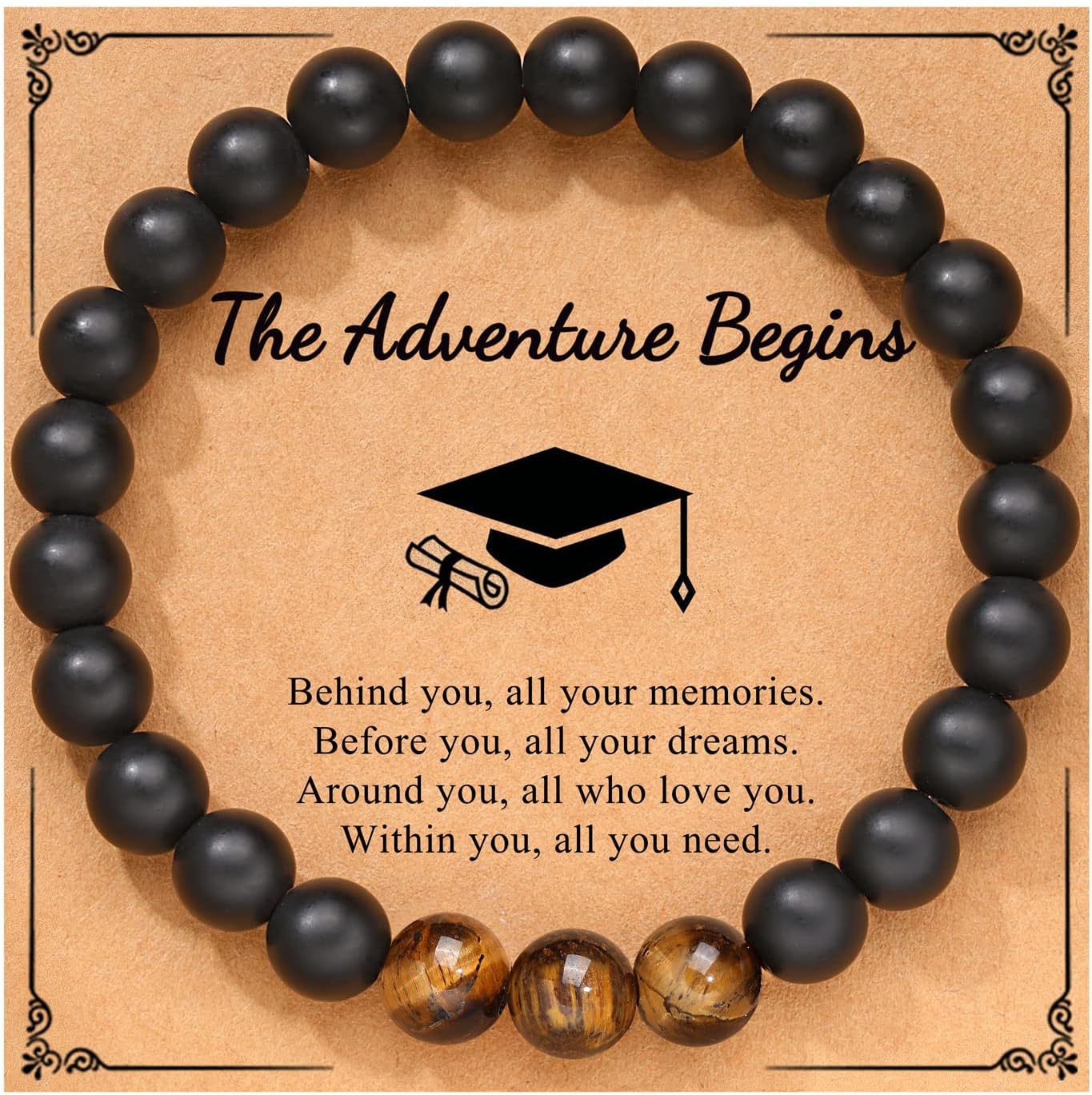 5-in-1 Energy Balance Bracelet - Amethyst, Obsidian, Lava Stone, Pink Zebra & Rhodochrosite Beaded Bracelet for Women