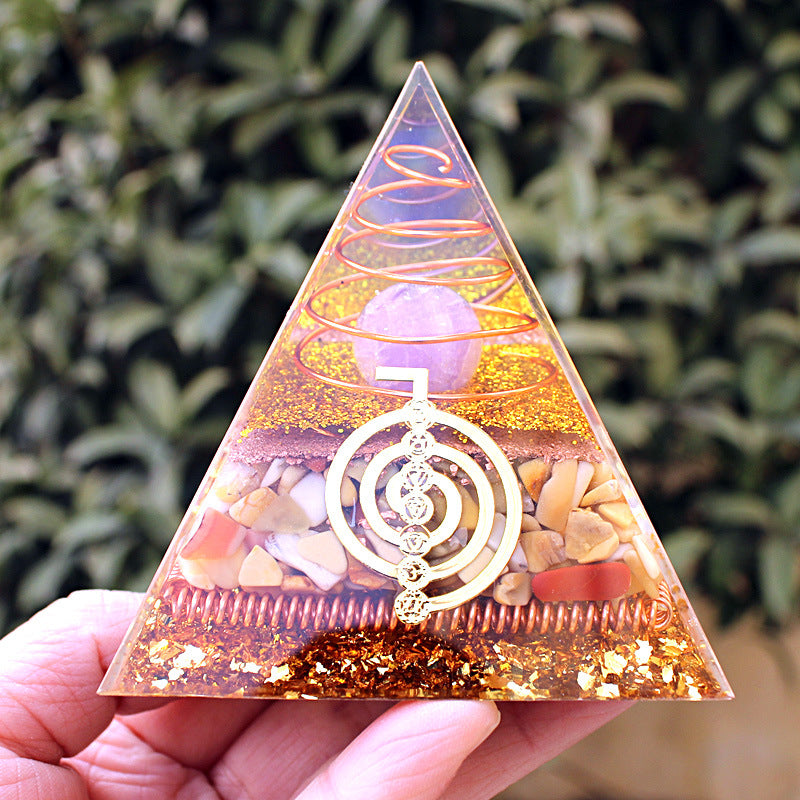 8Centimeter Crystal Gravel Pyramid New Acrylic Pyramid Home Desktop Ornament Decoration Gift