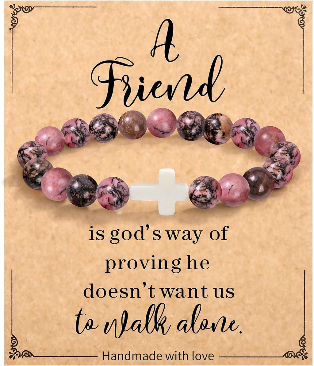 Emperor Stone Cross Bracelet - Faith Love Hope Inspirational Gift for Women & Men