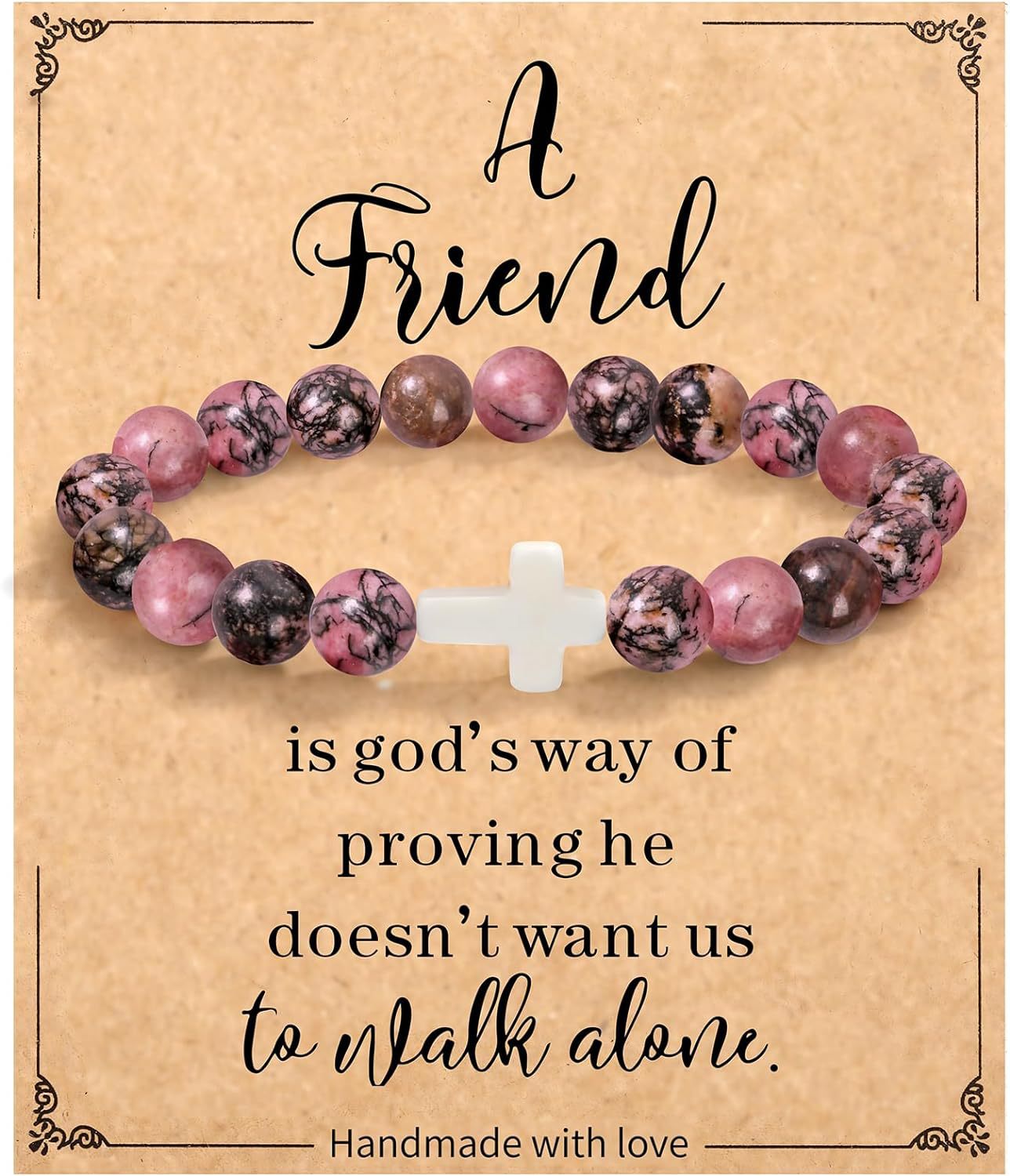 Emperor Stone Cross Bracelet - Faith Love Hope Inspirational Gift for Women & Men