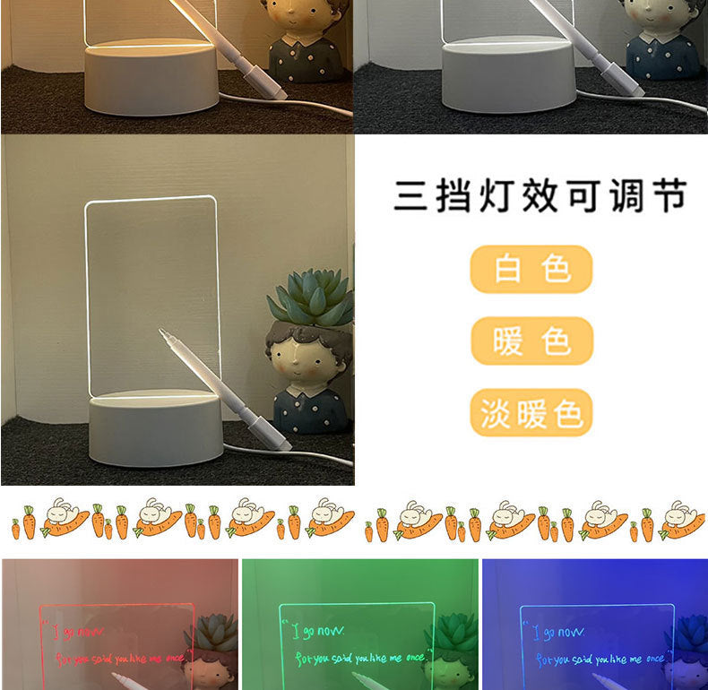 3d Night Light Handwriting Board Activity Glowing Acrylic Memo Creative Atmosphere Desk Lamp Customizable DIY Gift