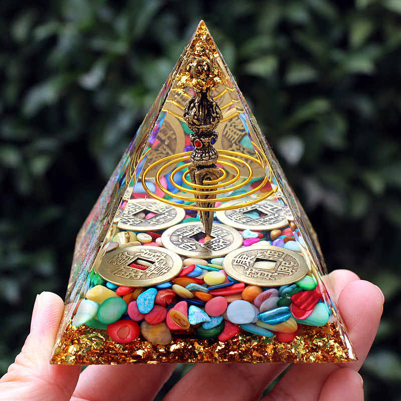 8Centimeter Crystal Gravel Pyramid New Acrylic Pyramid Home Desktop Ornament