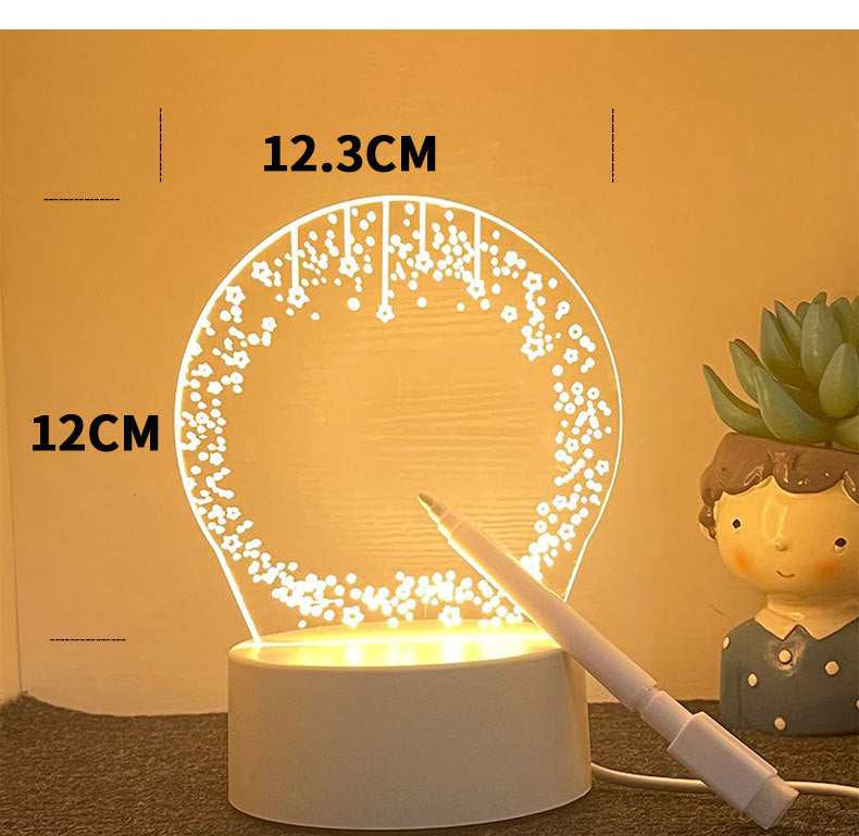 3d Night Light Handwriting Board Activity Glowing Acrylic Memo Creative Atmosphere Desk Lamp Customizable DIY Gift