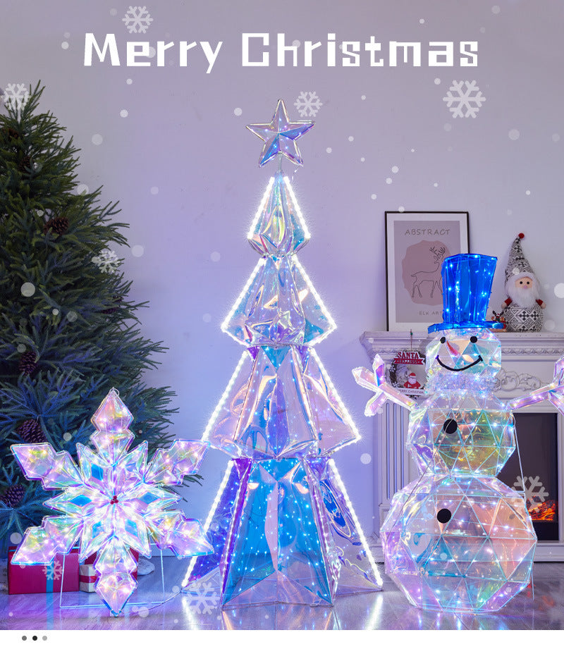 Amazon New Product Christmas Tree Decorations Glowing Gift Box Tree Store Window Display Christmas Reindeer Ornament