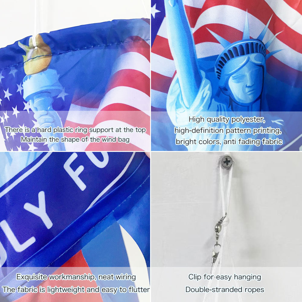 American Independence Day Themed Windsock Flag Outdoor Windsock Yard Scene Atmosphere Decoration Semi-Circular Flag