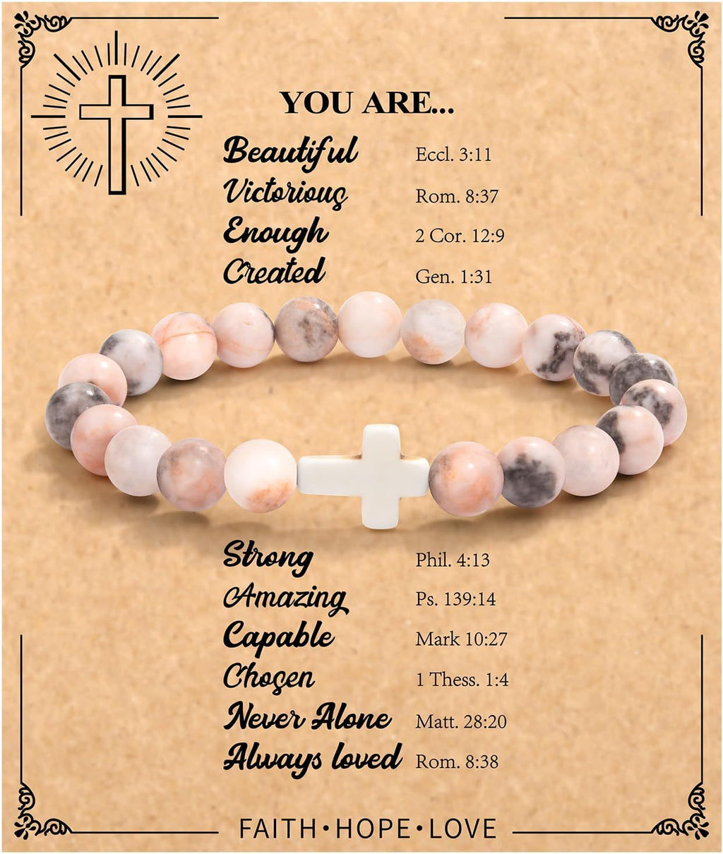 Emperor Stone Cross Bracelet - Faith Love Hope Inspirational Gift for Women & Men