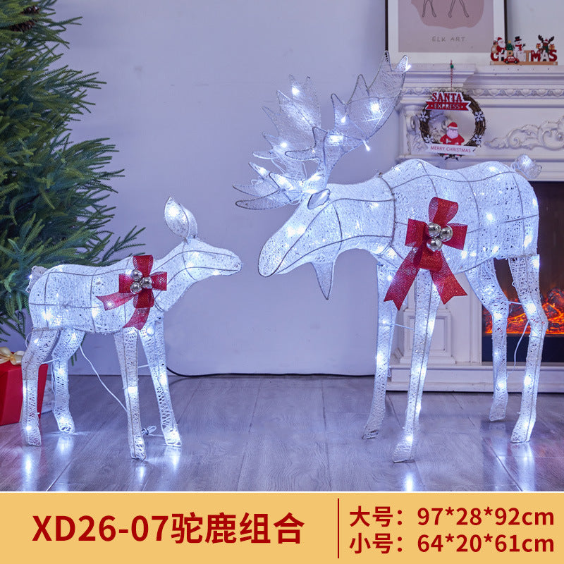 Amazon New Christmas Reindeer Glowing Iron Art Reindeer Ornament Christmas Tree Reindeer Decoration Ornament