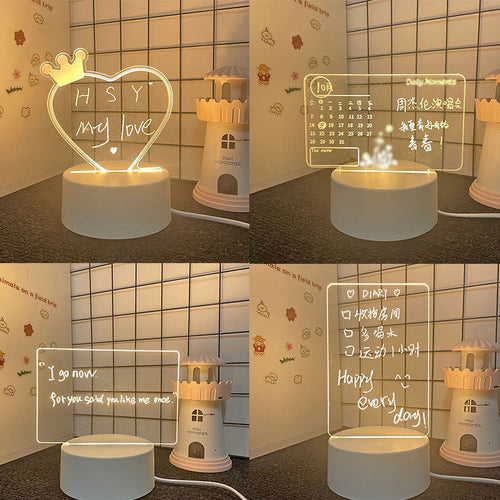 3d Night Light Handwriting Board Activity Glowing Acrylic Memo Creative Atmosphere Desk Lamp Customizable DIY Gift