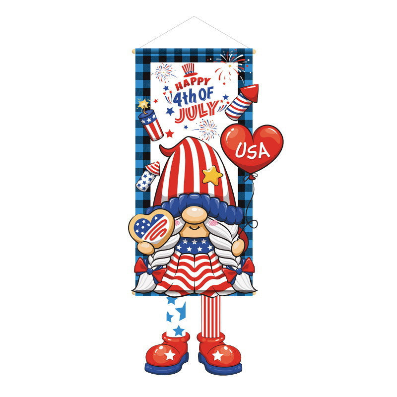 American Independence Day Themed Windsock Flag Outdoor Windsock Yard Scene Atmosphere Decoration Semi-Circular Flag