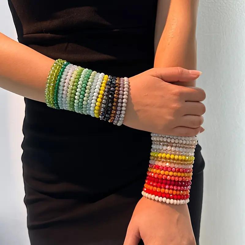 36-Piece Bohemian Bracelets Set - Multicolor Beaded Stretch Bracelets for Stacking, Ultimate Jewelry Collection
