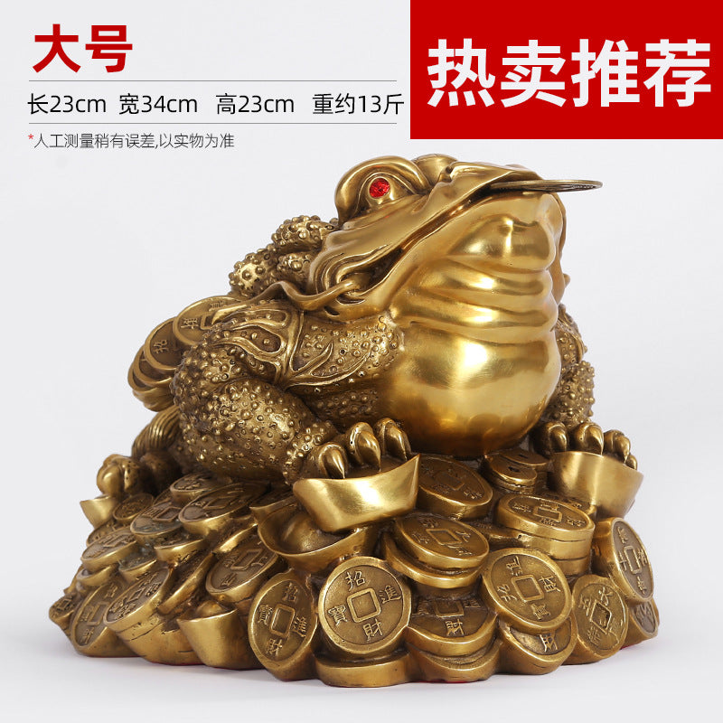 Brass Golden Toad Ornament Home Decor Craft Decoration Company Housewarming Opening Gift