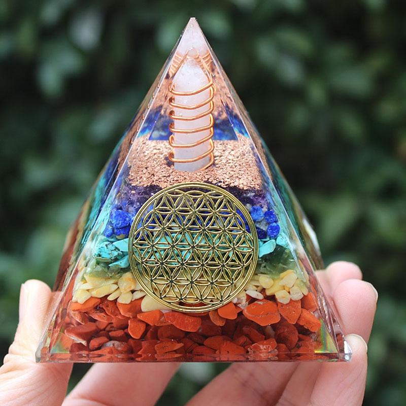 8Centimeter Crystal Gravel Pyramid New Acrylic Pyramid Home Desktop Ornament Decoration Gift