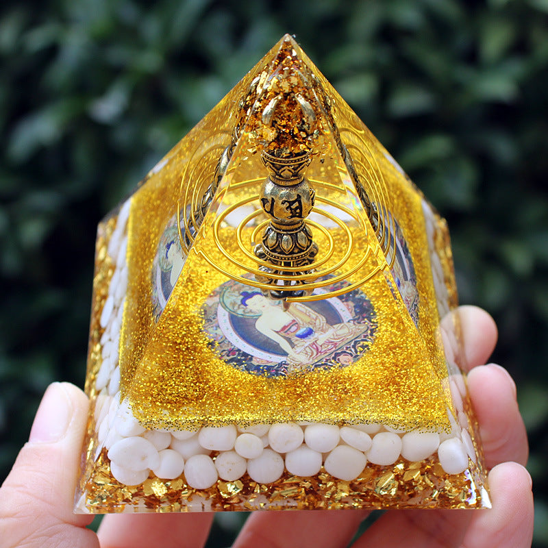 8Centimeter Crystal Gravel Pyramid New Acrylic Pyramid Home Desktop Ornament Decoration Gift