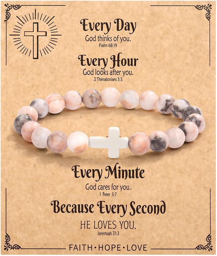 Emperor Stone Cross Bracelet - Faith Love Hope Inspirational Gift for Women & Men