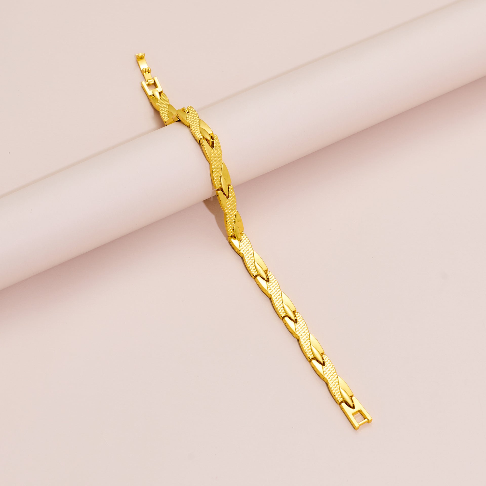 Magnetic Snap Hip Hop Bracelet for Men - Stainless Steel X-Link Cubic Zirconia Chain Bracelet, Adjustable Streetwear Jewelry