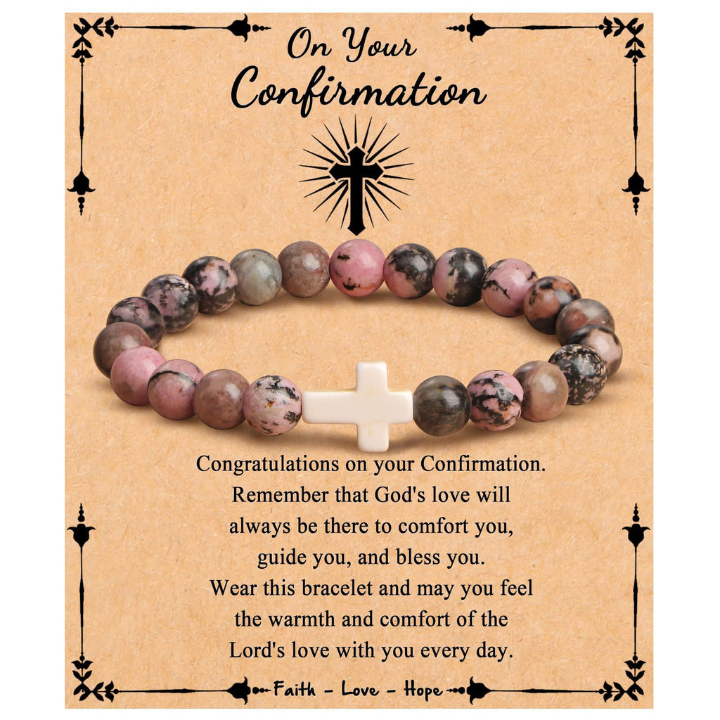 Emperor Stone Cross Bracelet - Faith Love Hope Inspirational Gift for Women & Men