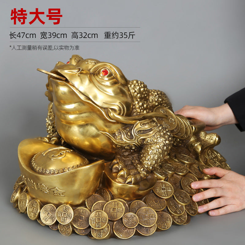 Brass Golden Toad Ornament Home Decor Craft Decoration Company Housewarming Opening Gift