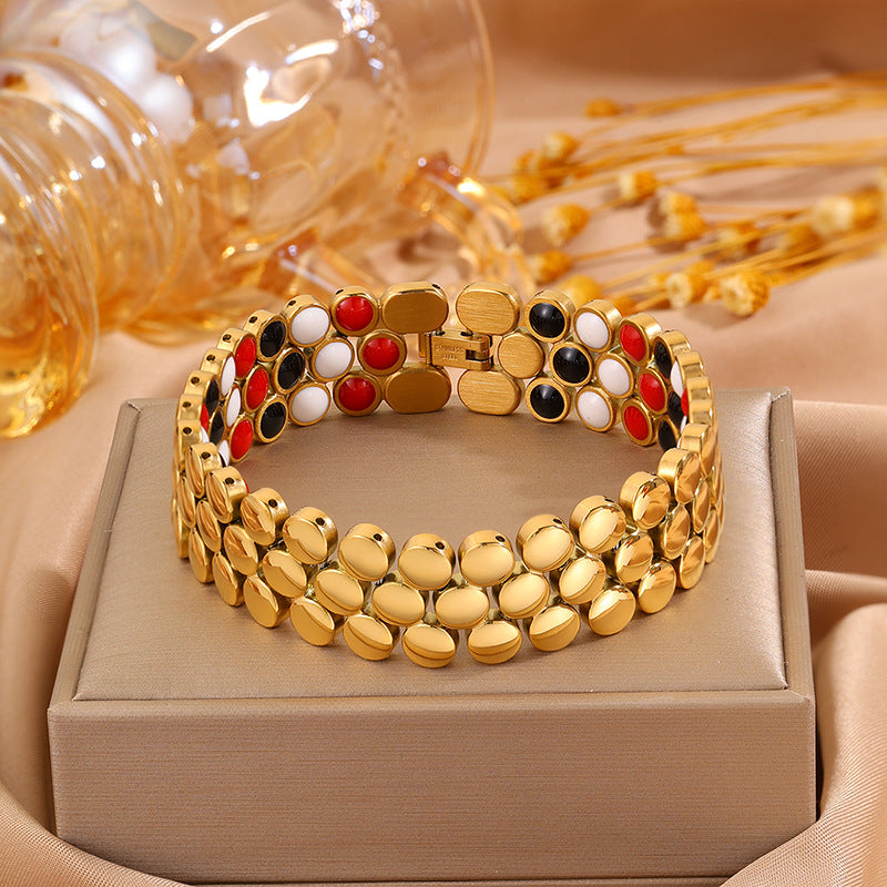 Magnetic Titanium Steel Health Bracelet for Men - Wellness Energy Adjustable Link Bracelet