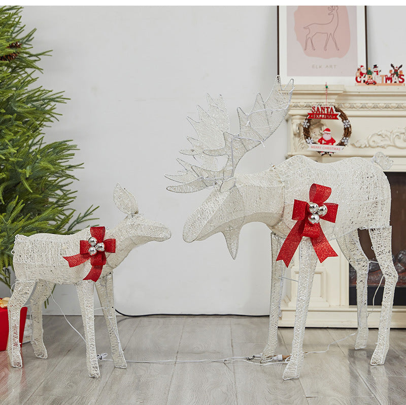 Amazon New Christmas Reindeer Glowing Iron Art Reindeer Ornament Christmas Tree Reindeer Decoration Ornament