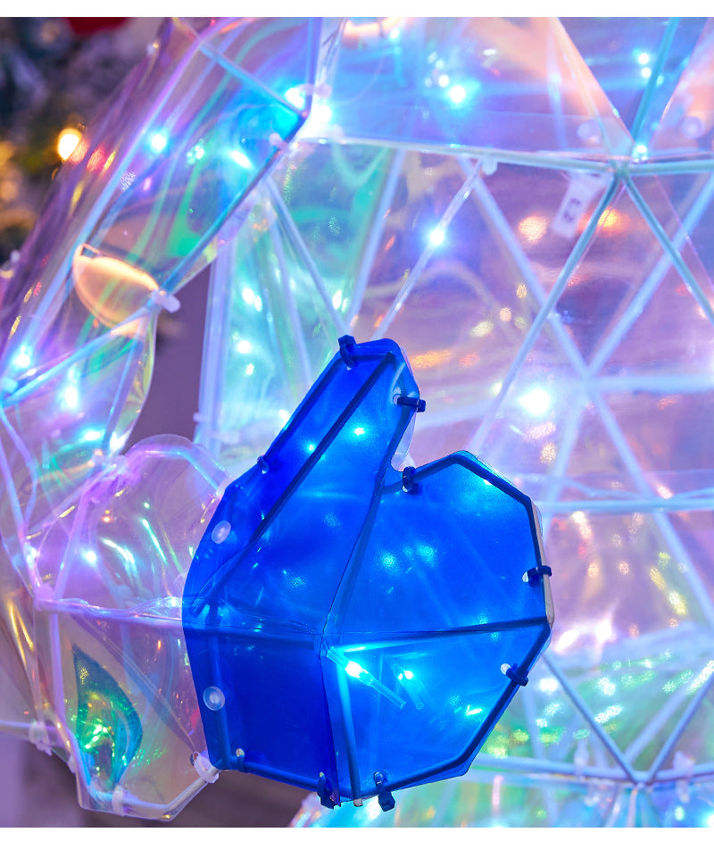 Christmas Colorful Glowing Iron Art Reindeer with Lights Snowman Mall Hotel Scene Decoration Christmas Reindeer Ornament