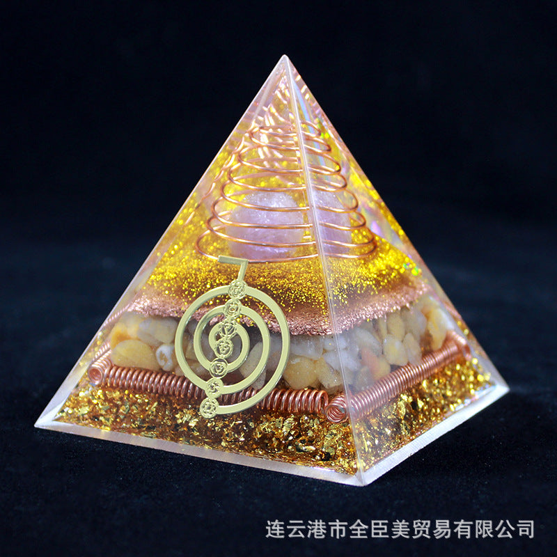 8Centimeter Crystal Gravel Pyramid New Acrylic Pyramid Home Desktop Ornament