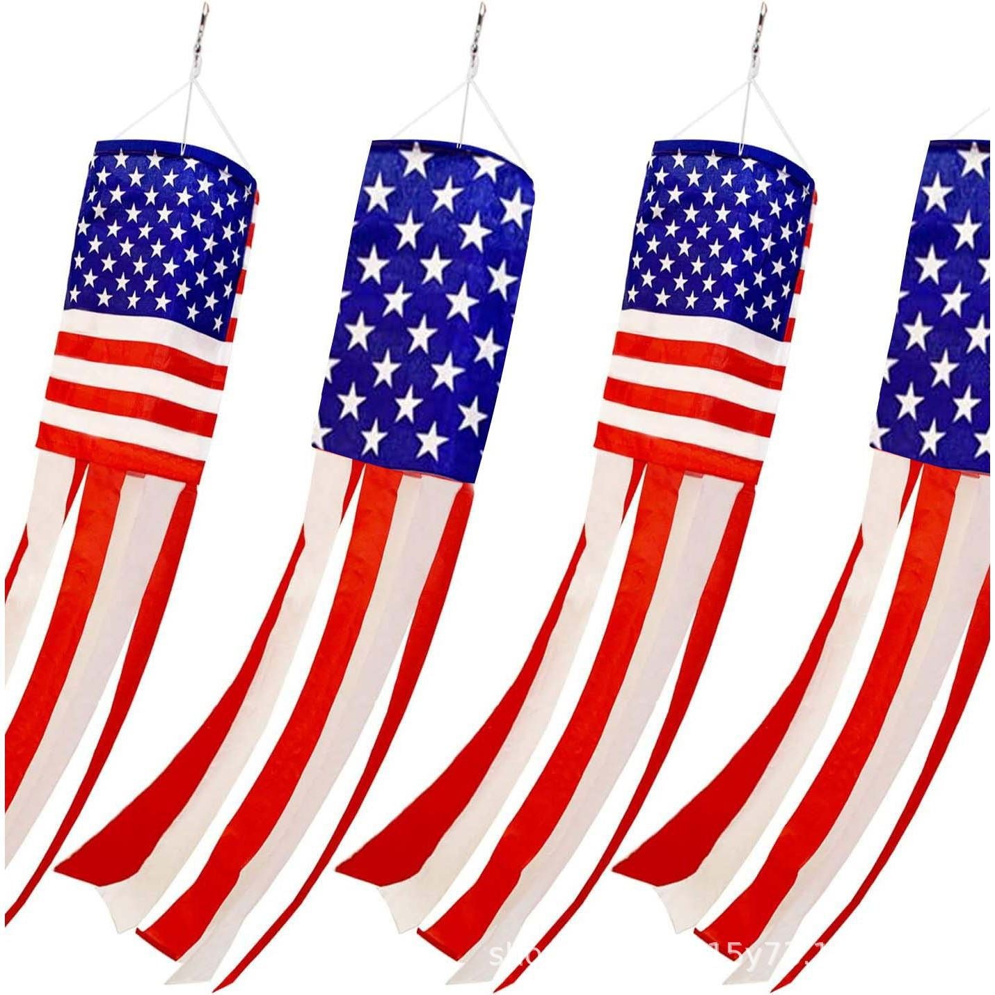 American Independence Day Themed Windsock Flag Outdoor Windsock Yard Scene Atmosphere Decoration Semi-Circular Flag