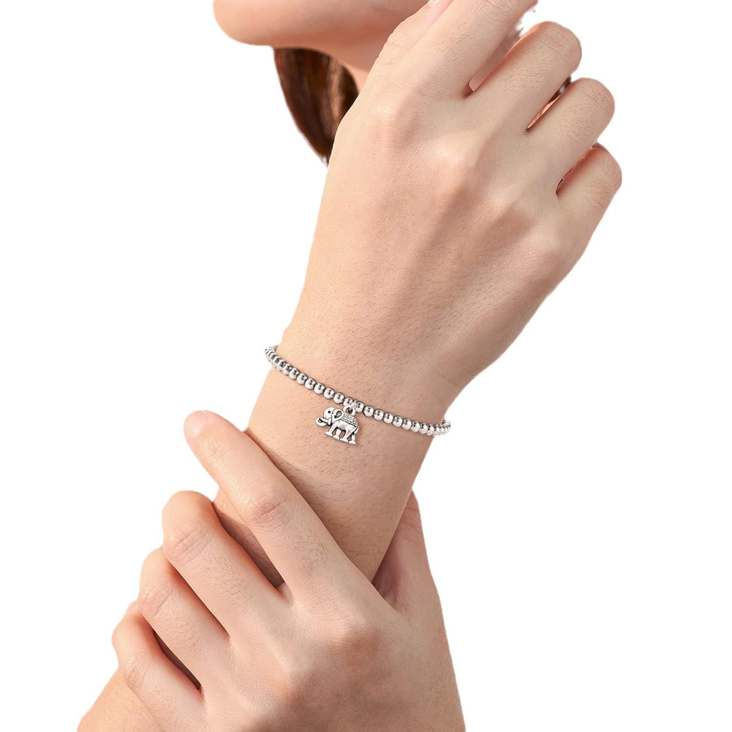 Bee, Elephant & Ladybug Charm Bracelet - Sterling Silver Plated Inspirational Gift for Women