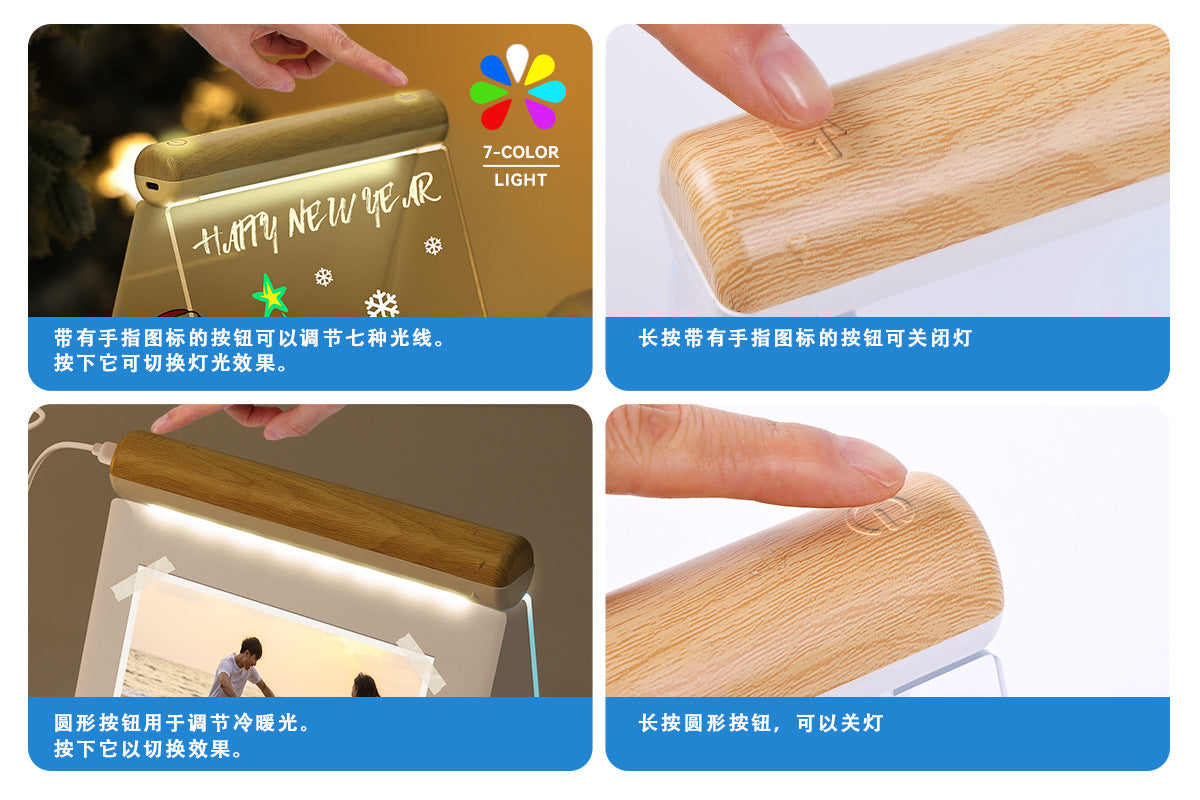 Colorful Touch Children's Luminous Message Board Erasable Writing Board Luminous Acrylic Bedroom Night Light