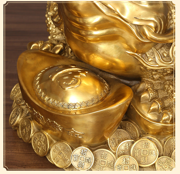 Brass Golden Toad Ornament Home Decor Craft Decoration Company Housewarming Opening Gift