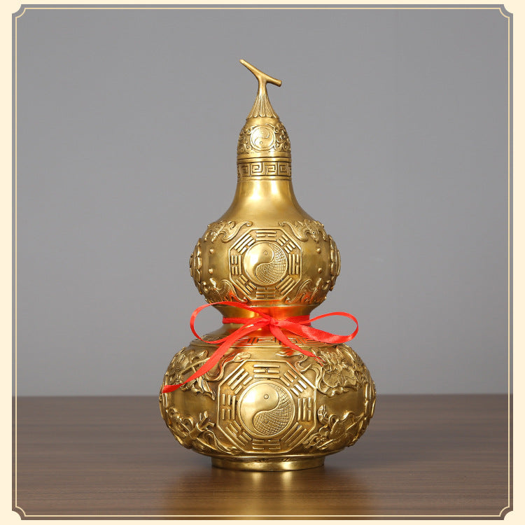 Brass Gourd Ornament Craft Living Room Office Decoration Company Housewarming Opening Gift Copperware
