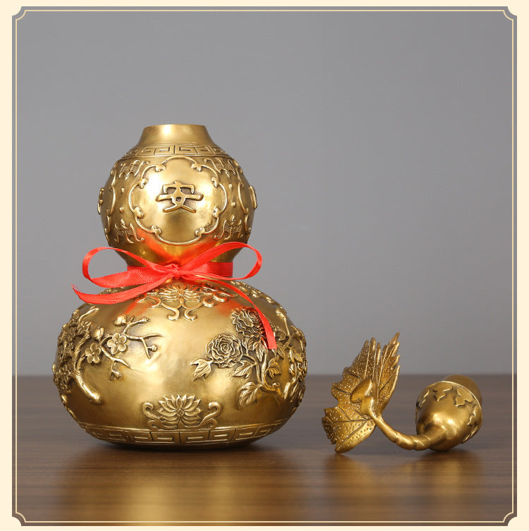 Brass Gourd Ornament Modern Home Decoration Living Room Office Craft Decoration Opening Gift