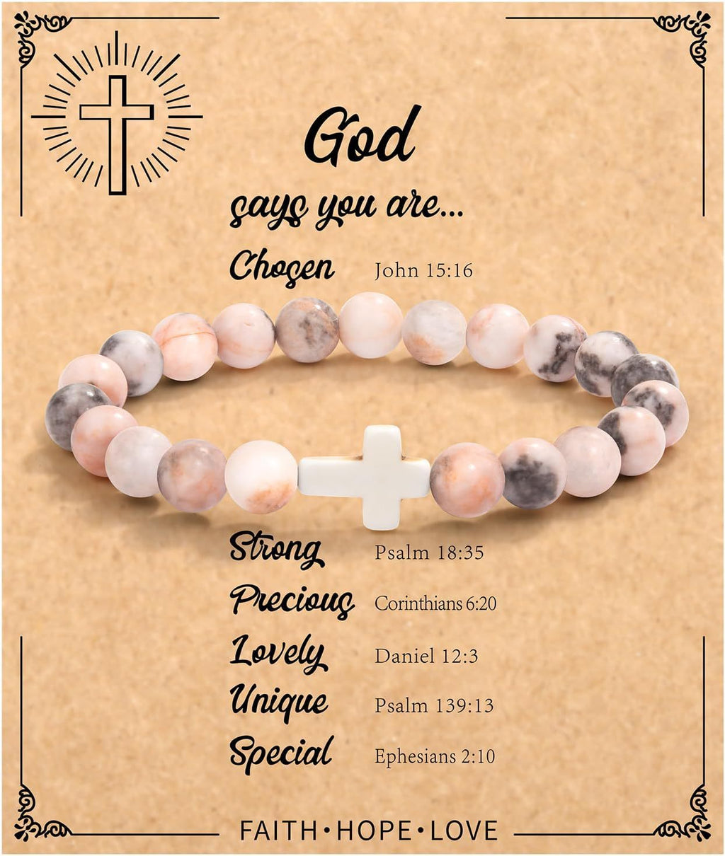 Emperor Stone Cross Bracelet - Faith Love Hope Inspirational Gift for Women & Men